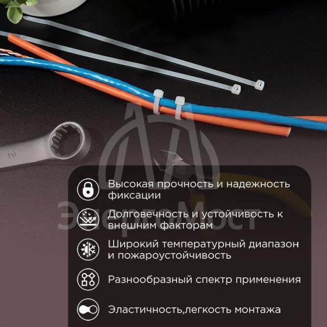 Набор хомутов 100мм; 150мм; 200мм НХ-1 разноцвет. нейл. (200шт.) Rexant 07-7201