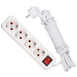 Удлинитель 4х5м с заземл. 16А IP20 с выкл. LEZARD 720-0405-402