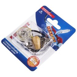 Выключатель для настенного светильника c проводом и деревянным наконечником Silver блист. Rexant 06-0242-A