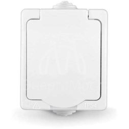 Розетка 1-м ОП Аллегро 16А с защ. крышкой защ. шторки с заземл. IP54 бел. UNIVersal 5563286