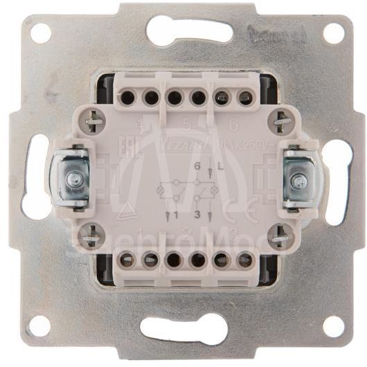 Механизм выключателя 2-кл. 1п СП Karina 10А IP20 с подсветкой крем. LEZARD 707-0388-112