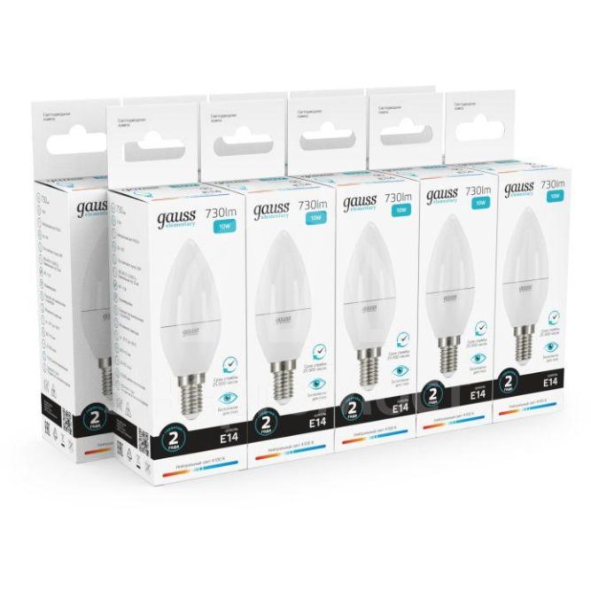 Лампа светодиодная Elementary Candle 10Вт E14 4100К Gauss 33120