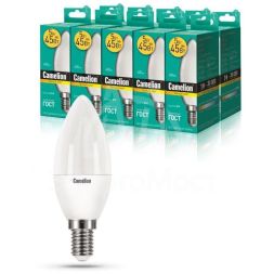 Лампа светодиодная LED5-C35/830/E14 5Вт свеча 3000К тепл. бел. E14 390лм 220-240В Camelion 12031