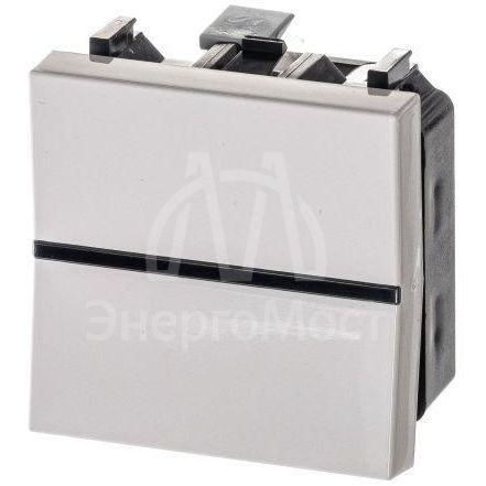 Механизм выключателя 1-кл. 1п 2мод. СП Zenit 16А IP20 с клавишей альп. бел. ABB 2CLA220100N1101