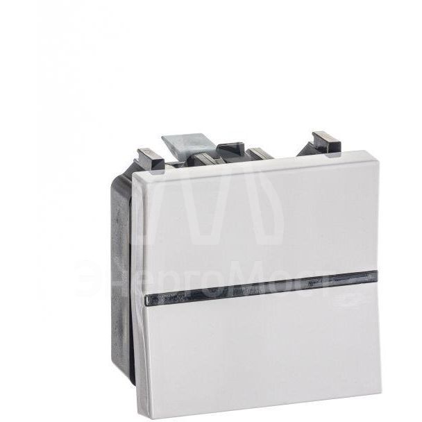 Механизм выключателя 1-кл. 1п 2мод. СП Zenit 16А IP20 с клавишей альп. бел. ABB 2CLA220100N1101