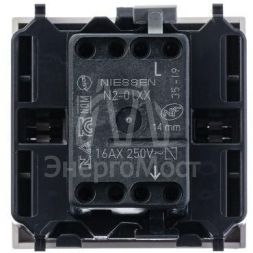 Механизм выключателя 1-кл. 1п 2мод. СП Zenit 16А IP20 с клавишей альп. бел. ABB 2CLA220100N1101