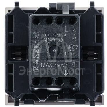 Механизм выключателя 1-кл. 1п 2мод. СП Zenit 16А IP20 с клавишей альп. бел. ABB 2CLA220100N1101