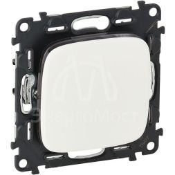 Механизм переключателя 1-кл. СП Valena Allure 10А IP20 250В 10AX с лиц. панелью безвинт. зажимы бел. Leg 752706