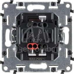 Механизм переключателя 1-кл. СП Valena Allure 10А IP20 250В 10AX с лиц. панелью безвинт. зажимы бел. Leg 752706