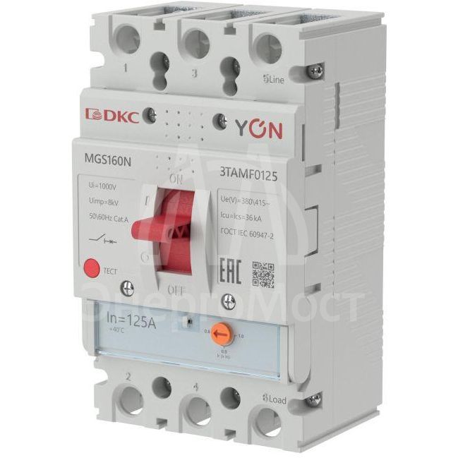 Выключатель автоматический MGS160 3P 100-125A 36kA YON MGS160N-3TAMF0125