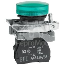 Лампа сигнальная OptiSignal D22 C4-L-B3 зел. металл 24VAC/DC XB4BVB3 КЭАЗ 332175