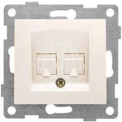 Розетка компьютерная + телефонная 2-м СП Bravo RJ45 + RJ12 механизм беж. GUSI С10КТ-003