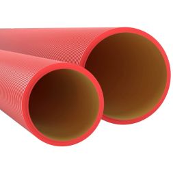 Труба двустенная ПНД жесткая для кабельной канализации d90мм SN20 750Н 5.7м красн. DKC 16099057