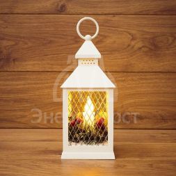 Фонарь декоративный со свечкой бел. корпус 10.5х10.5х24см тепл. бел. Neon-Night 513-042