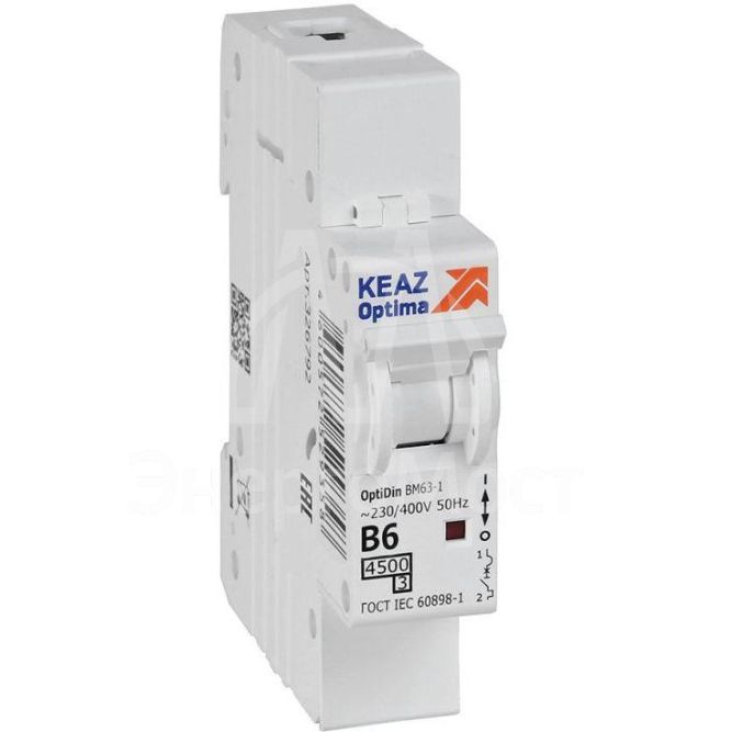 Выключатель автоматический модульный OptiDin BM63-1B6-4.5-УХЛ3 КЭАЗ 329499
