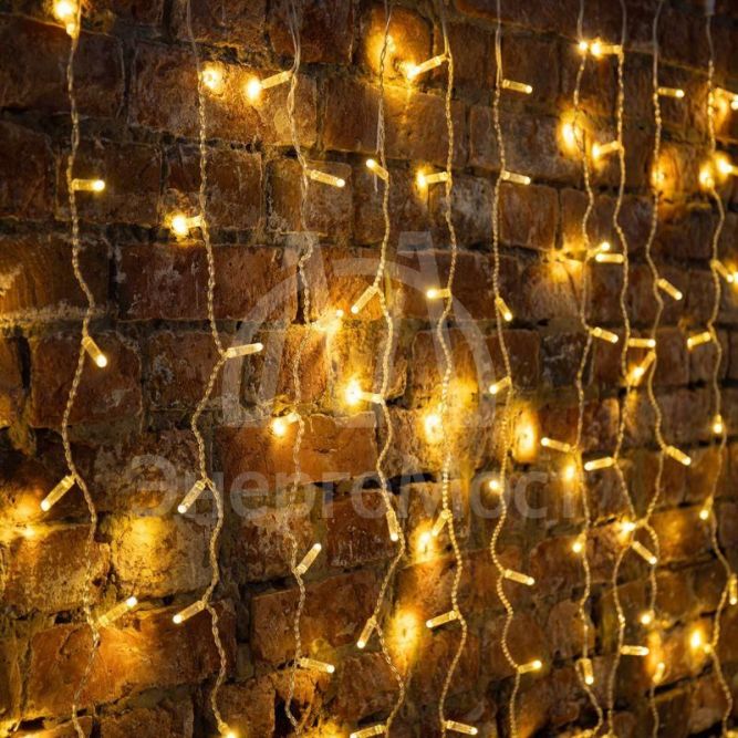 Гирлянда Дождь &amp;quot;ПЛЕЙ-ЛАЙТ&amp;quot; 2х3м 448LED 27Вт 220В IP44 тепл.бел. прозр. провод NEON-NIGHT 235-156-6