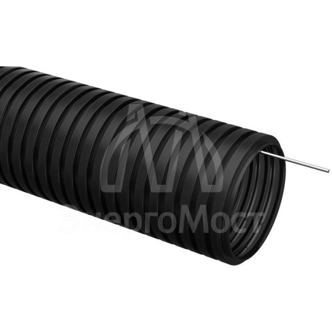 Труба гофрированная ПНД d25мм с протяжкой черн. (уп.50м) IEK CTG20-25-K02-050-1