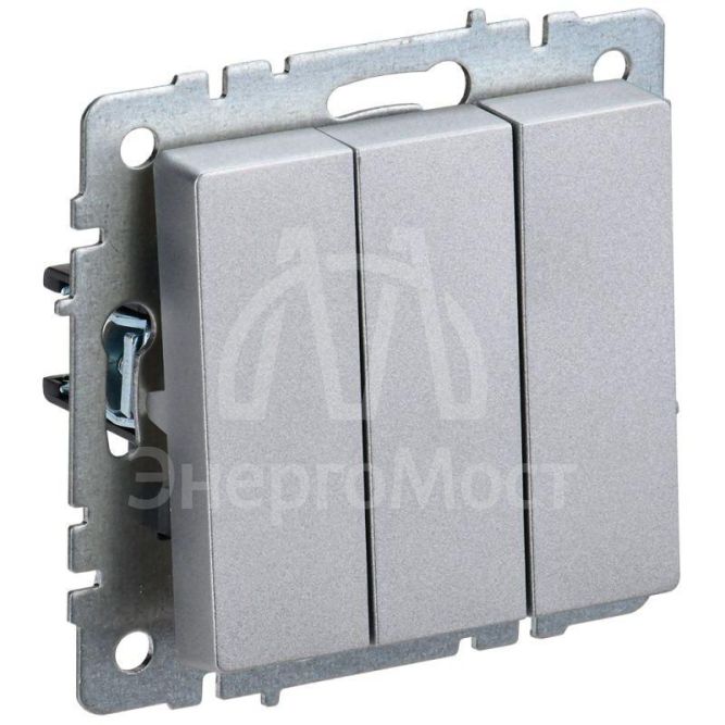 Выключатель 3-кл. СП BRITE ВС10-3-0-БрА 10А алюм. IEK BR-V30-0-10-K47