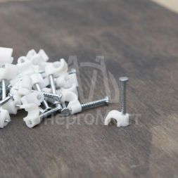 Крепеж кабеля круглый 3мм бел. (упак. (уп.50шт)) Rexant 07-4003