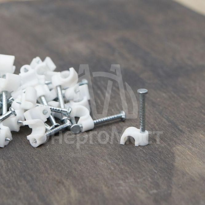 Крепеж кабеля круглый 3мм бел. (упак. (уп.50шт)) Rexant 07-4003