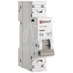 Выключатель автоматический 1п C 6А 4.5кА ВА 47-63N PROxima EKF M634106C