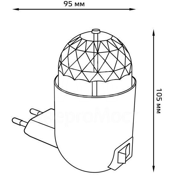 Светильник розеточный MOOD 3Вт диско с фиксированной проекцией бел. GAUSS DIY0041