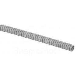 Труба гофрированная ПВХ легкая d25мм с протяжкой сер. (уп.20м) Эра Б0042998