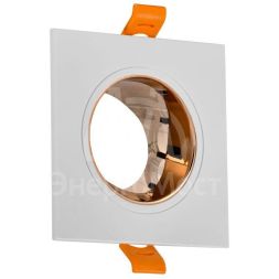 Светильник 4107 встраиваемый поворотный GU10 бел./золото пласт. IEK LT-UVB0-4107-GU10-1-K22