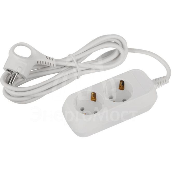 Удлинитель электрический UDL-10-230-E Greenline 2 розетки с заземлением 3м ПВС 3х0.75кв.мм Эра Б0064947