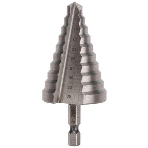 Сверло по металлу ступенчатое 9.0-36.0мм Kranz KR-12-6604
