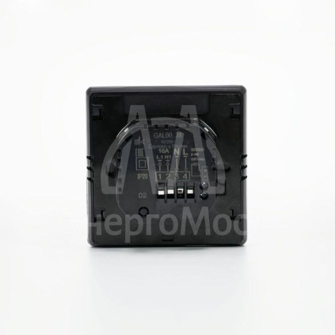 Термостат программируемый ArtGallery 16А с Wi-Fi для электрич. теплого пола моноблочный черн. SE GAL001038