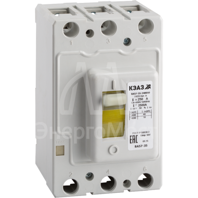 Выключатель автоматический 250А 500Im ВА57-35-340010 УХЛ3 690В AC КЭАЗ 108611