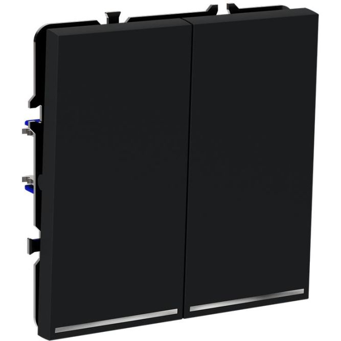 Выключатель 2-кл. СП S70 10А с подсветкой механизм графит Voltum VLS020207