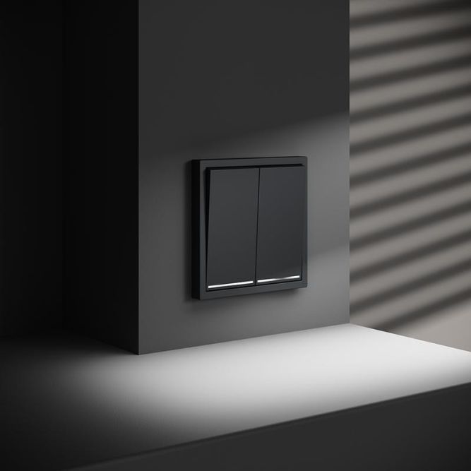 Выключатель 2-кл. СП S70 10А с подсветкой механизм графит Voltum VLS020207