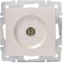 Розетка телевизионная оконечная TV 1-м СП Vesna механизм жемчуж./бел. перламутр LEZARD 742-3088-130