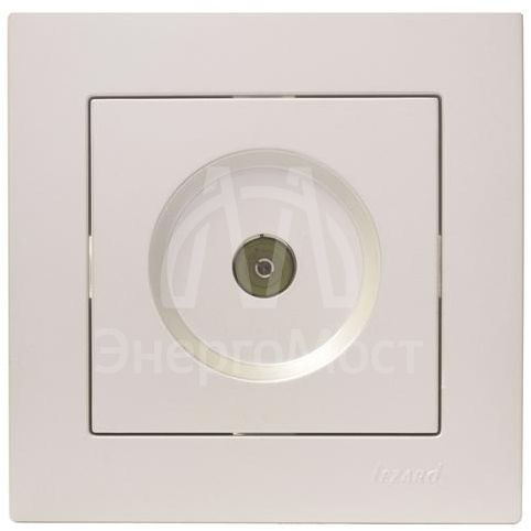 Розетка телевизионная оконечная TV 1-м СП Vesna механизм жемчуж./бел. перламутр LEZARD 742-3088-130