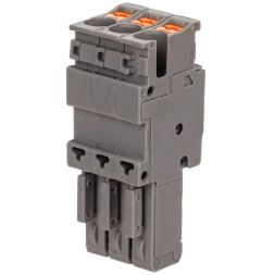 Штекер зажим push-in 3 точки подкл. 2.5кв.мм сер. DKC VPR-P-2.5-3