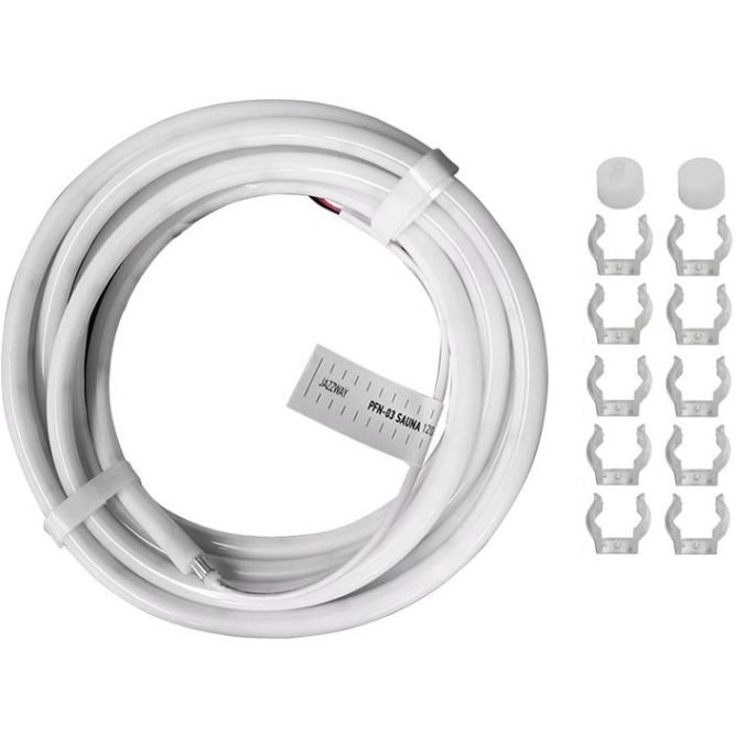 Лента светодиодная Гибкий Неон PFN-03 &amp;quot;SAUNA 24В&amp;quot; 2835/120 3000К d13мм IP68 термостойкая для бани/сауны/бассейна в комплекте: 2 заглушки; 10 крепежей (уп.5м) Pro JazzWay 5058736