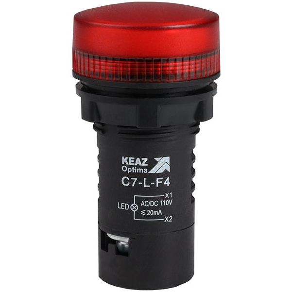 Лампа светодиодная OptiSignal Compact D22 С7-L-F4 красн. 110В AC/DC XB7EV04GP КЭАЗ 362155