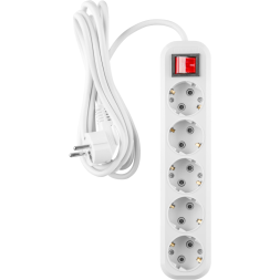Удлинитель 5х5м с заземл. 16А IP20 90 812 OPE-S-05-500-ESC-3x1 с кнопкой бел. ОНЛАЙТ 90812