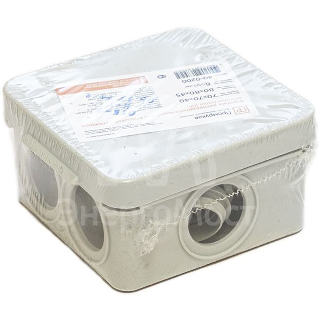 Коробка распределительная ОП безгалогенная (HF) 70х70х40 Промрукав 40-0200