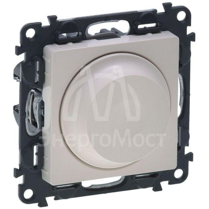 Механизм светорегулятора универсальный Valena Life с поворотной ручкой 300Вт без нейтрали с лиц. панелью сл. кость Leg 752560