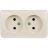 Розетка 2-м ОП VIOLA без заземл. крем. LEZARD 751-0300-128