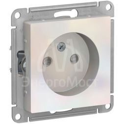 Механизм розетки 1-м СП AtlasDesign 16А без заземл. защ. шторки жемчуг SchE ATN000449