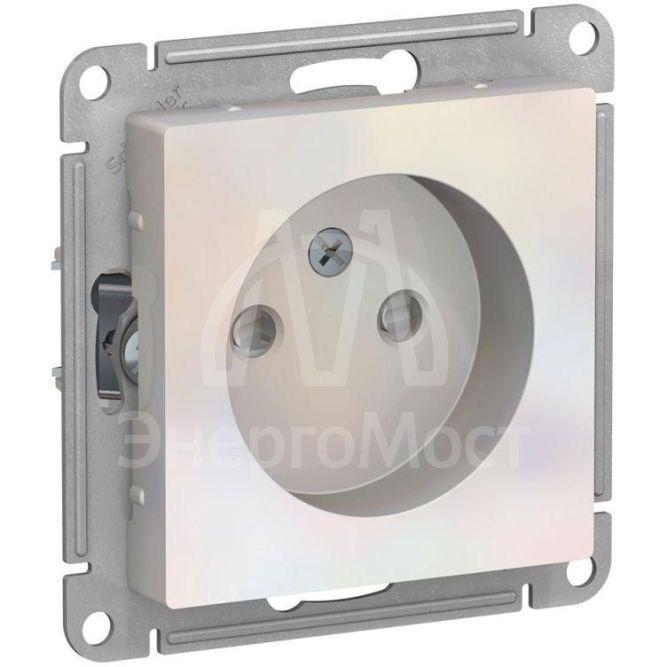Механизм розетки 1-м СП AtlasDesign 16А без заземл. защ. шторки жемчуг SchE ATN000449