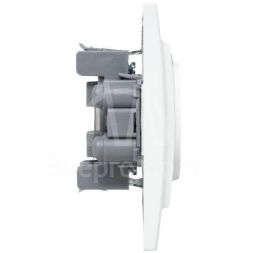 Розетка 2-м СП Минск 10А защ. шторки без заземл. бел. Basic EKF ERR10-102-100