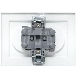 Розетка 2-м СП Минск 10А защ. шторки без заземл. бел. Basic EKF ERR10-102-100