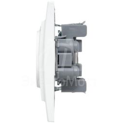 Розетка 2-м СП Минск 10А защ. шторки без заземл. бел. Basic EKF ERR10-102-100