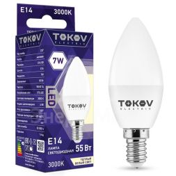 Лампа светодиодная 7Вт С37 3000К Е14 176-264В TOKOV ELECTRIC TKE-C37-E14-7-3K
