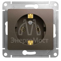Механизм розетки 1-м Glossa с заземл. шоколад SchE GSL000843